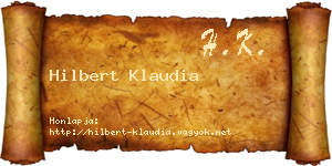 Hilbert Klaudia névjegykártya
